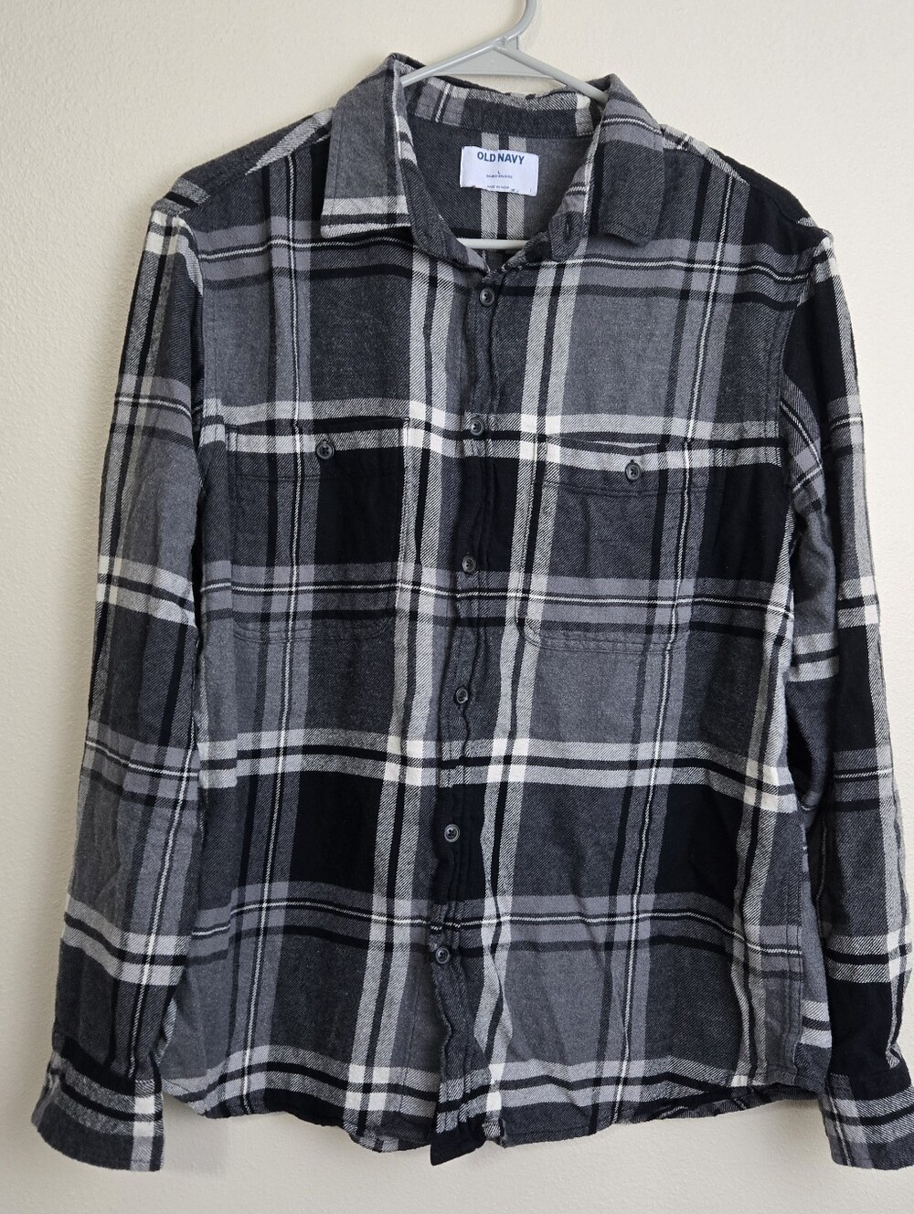 Black Old Navy Plaid Button Down